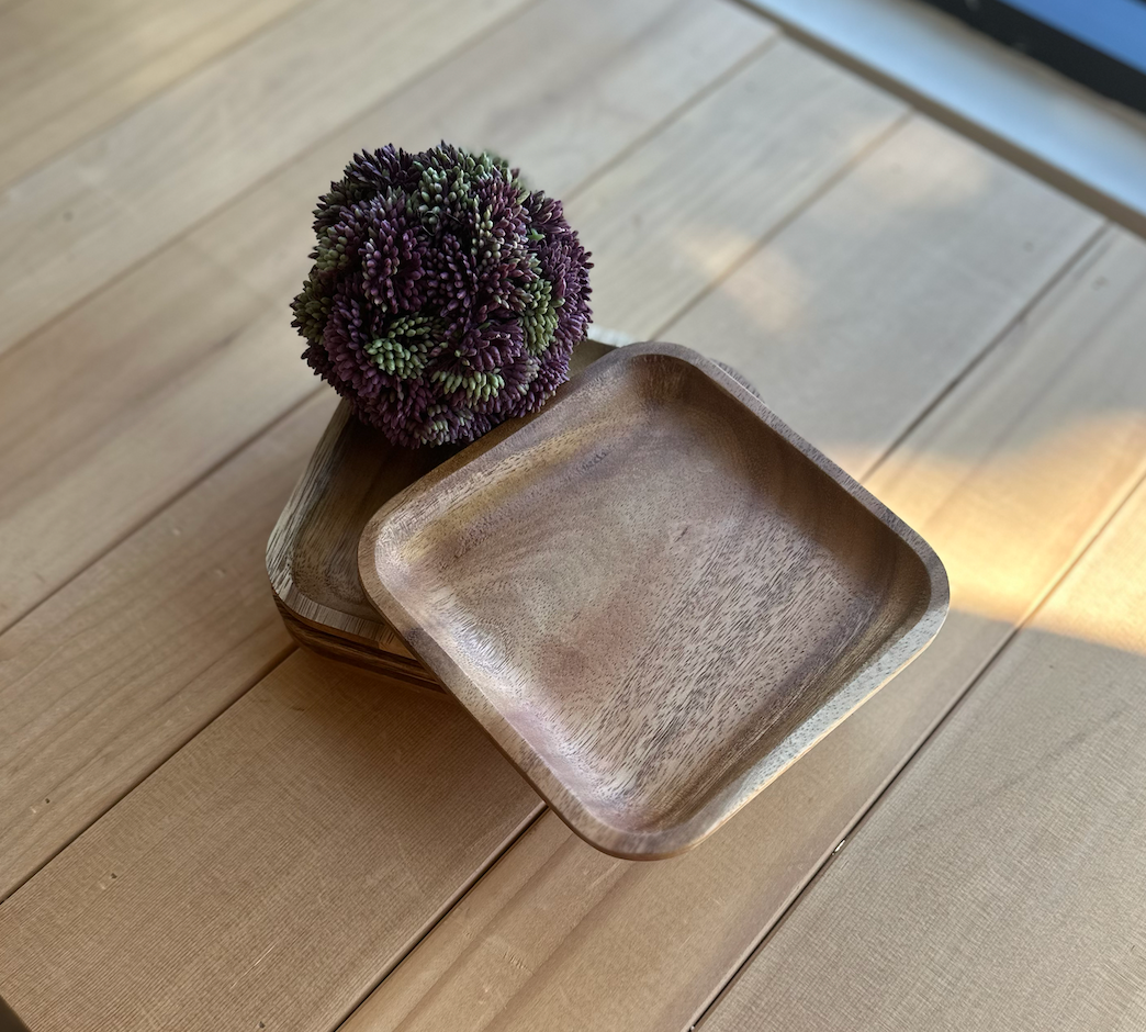 Square Suar Wood Plate 6.25"