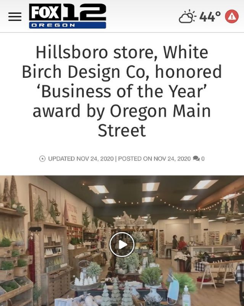 Fox 12- Business of the Year!