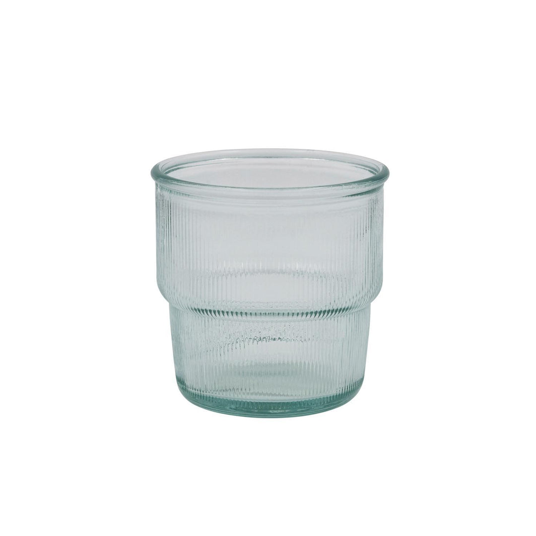 10 oz. Fluted Recycled Stackable Drinking Glass w/ Embossed