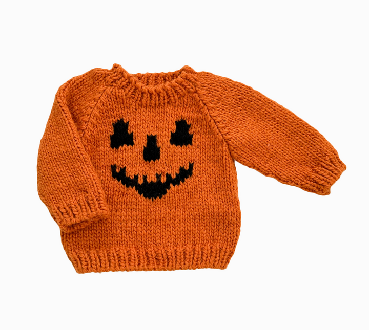 Jack-o-Lantern Sweater, Orange - Kids