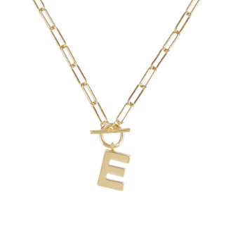 Gold Toggle Initial Necklace - Natalie Wood Designs