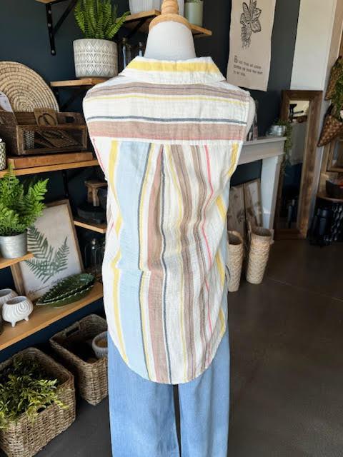Beachlunchlounge Toasted Brown Stripe Tank