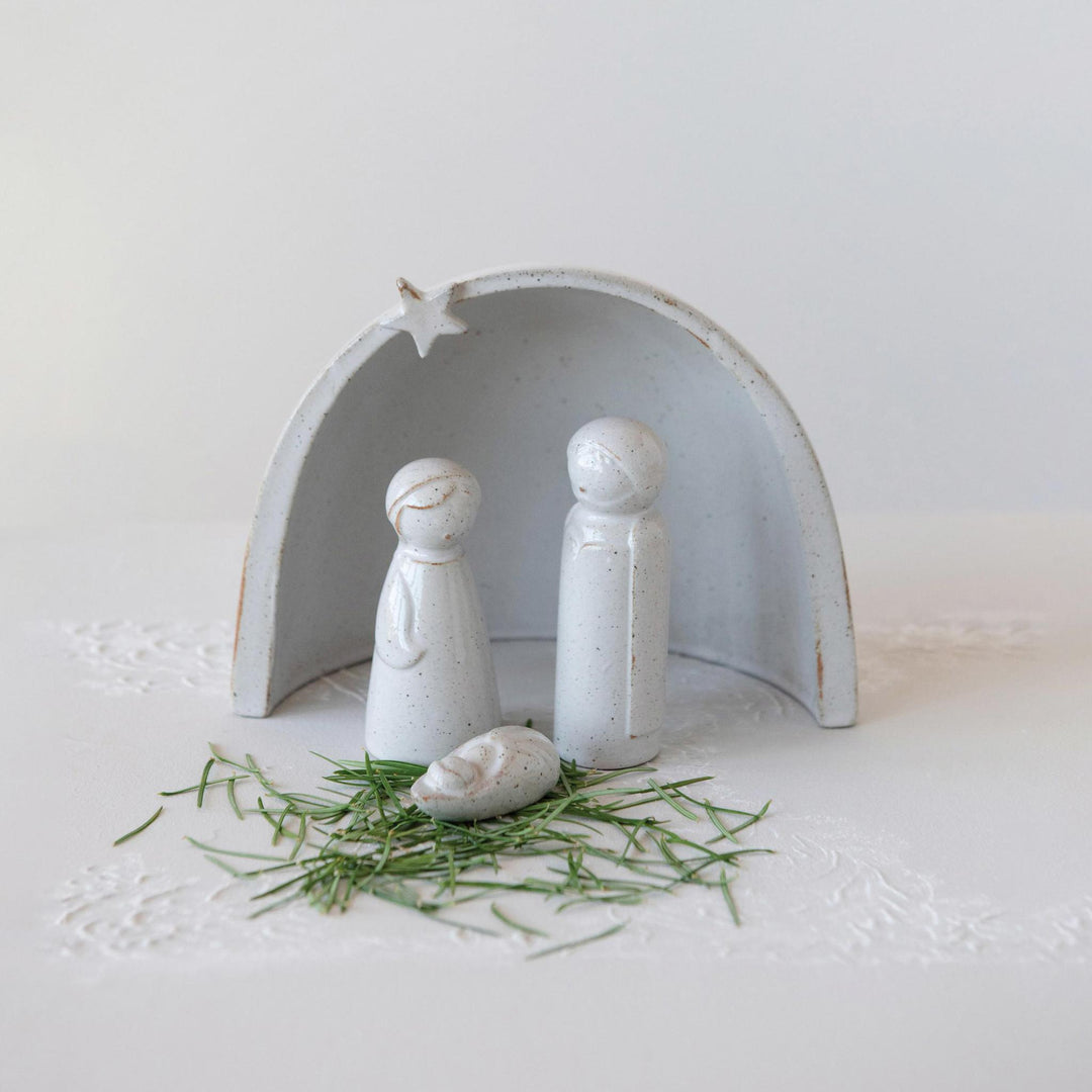 s/4 Stoneware Nativity