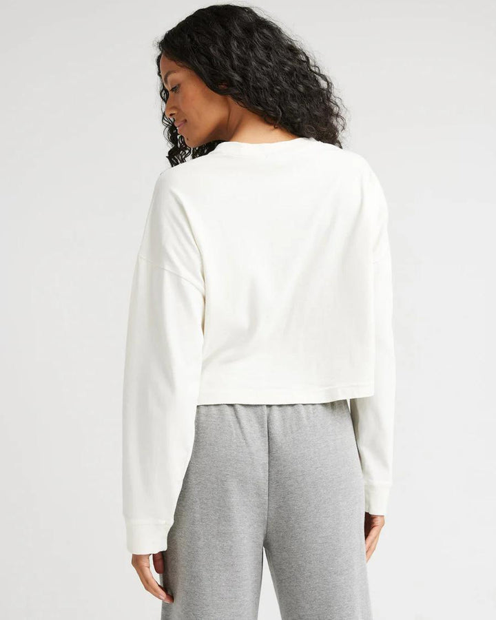 Bone Relaxed Long Sleeve Crop Tee