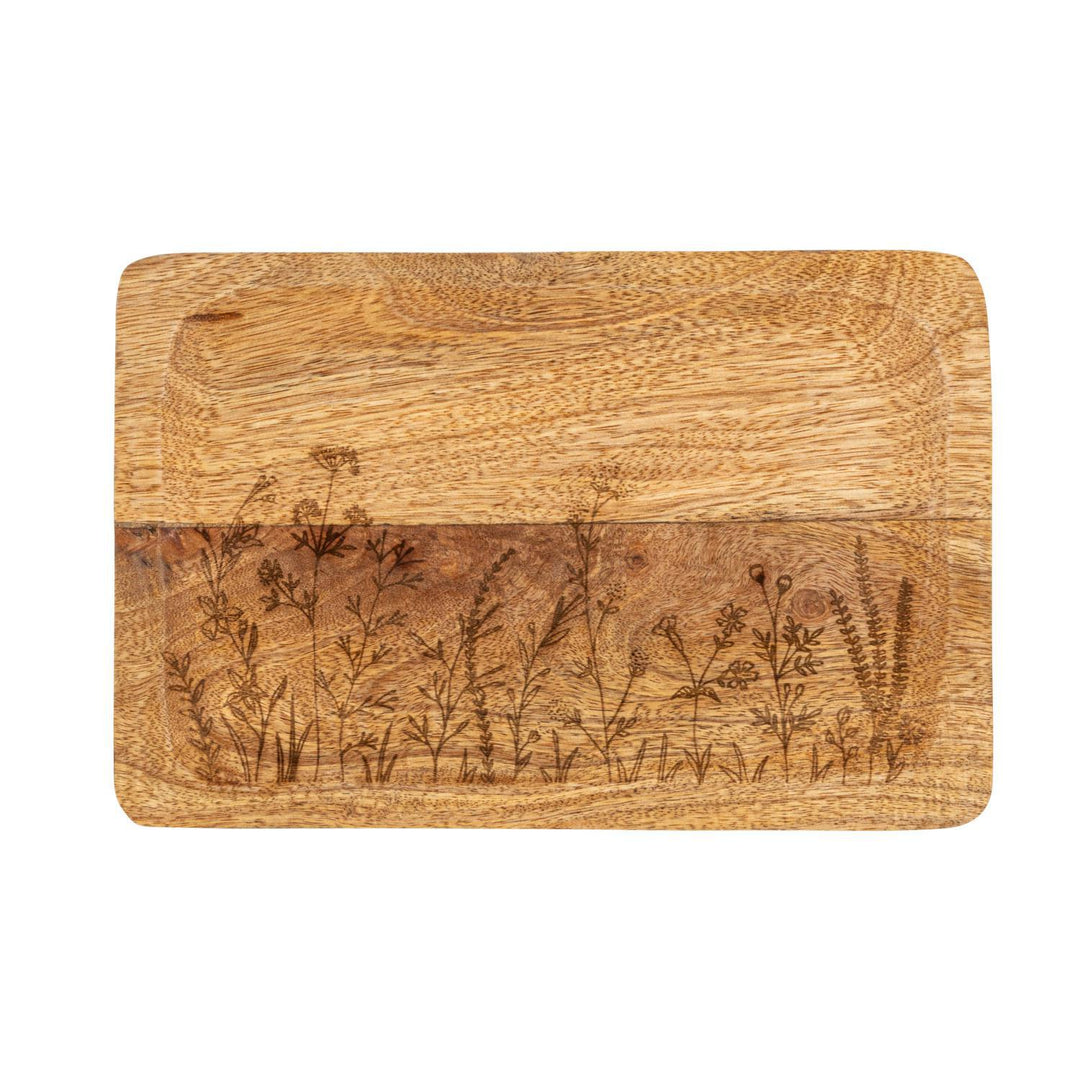 Mango Wood Tray w/ Botanicals