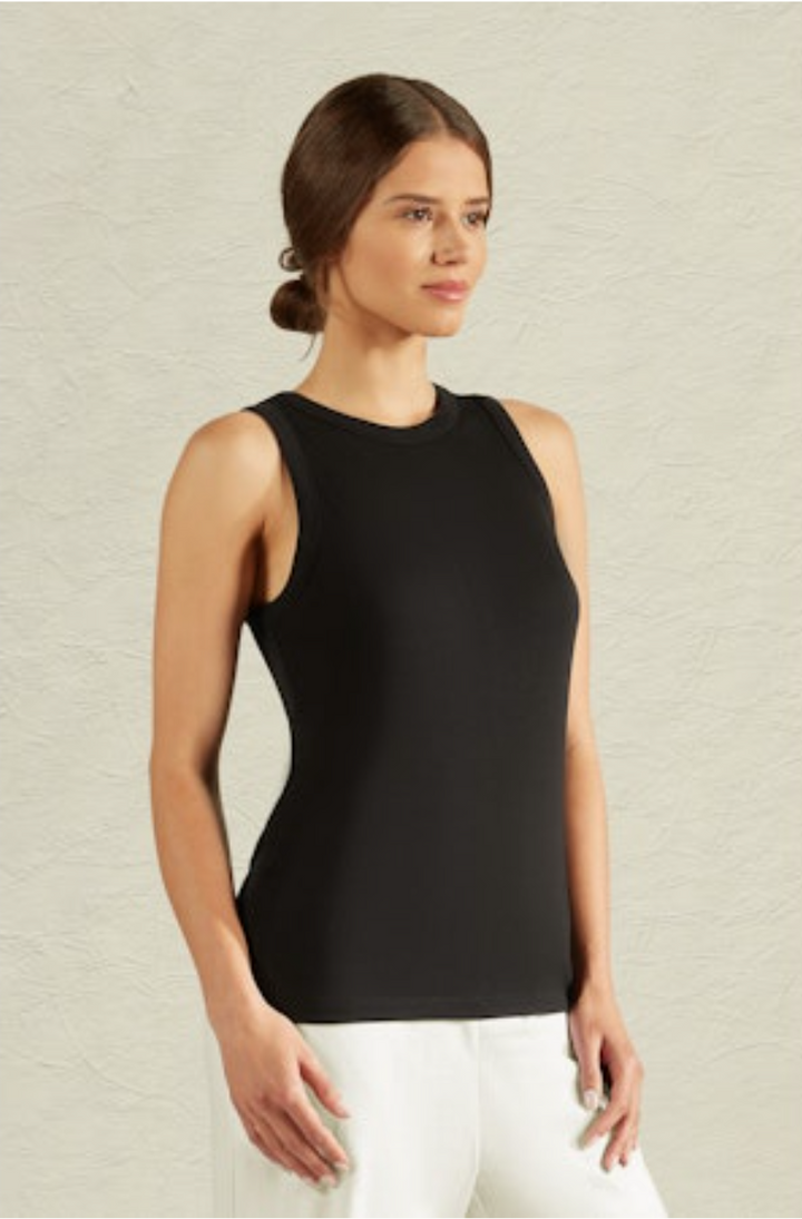 Rory Ribbed Tank Black