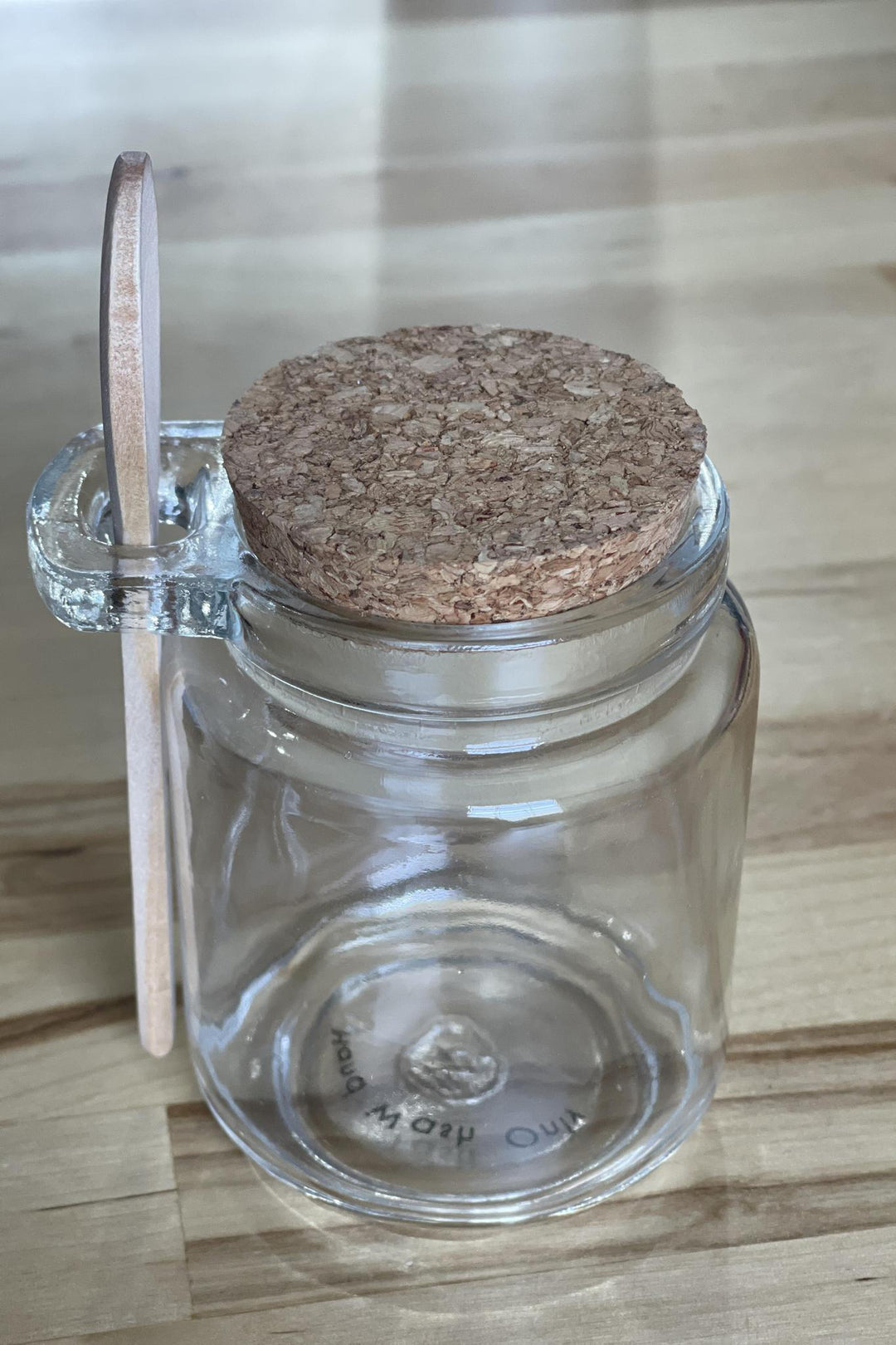 12oz Glass Jar w/ Cork Lid & Wood Spoon