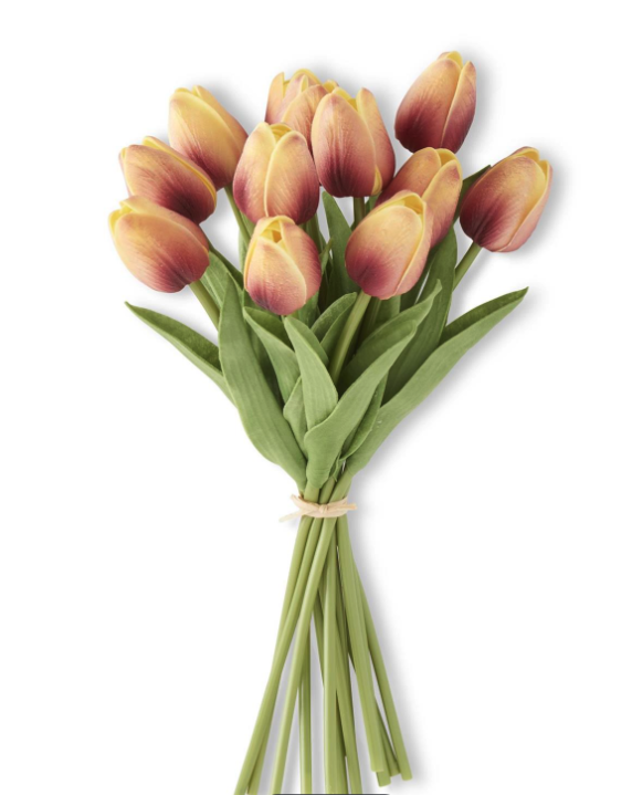 13" Real Touch Mini Tulip Bundle, 12 Stems