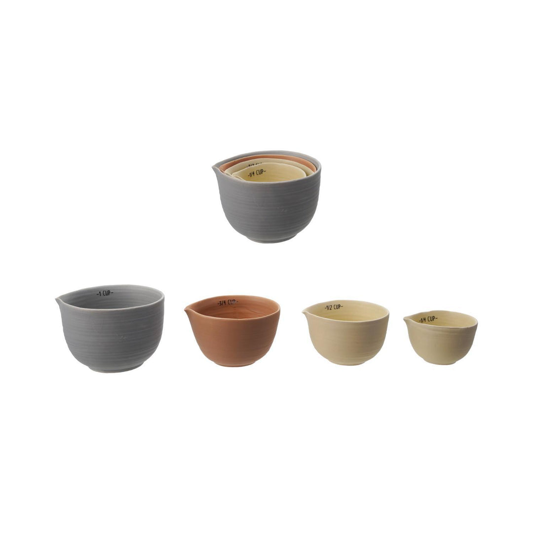 s/4 Stoneware Measuring Cups, Matte Finish