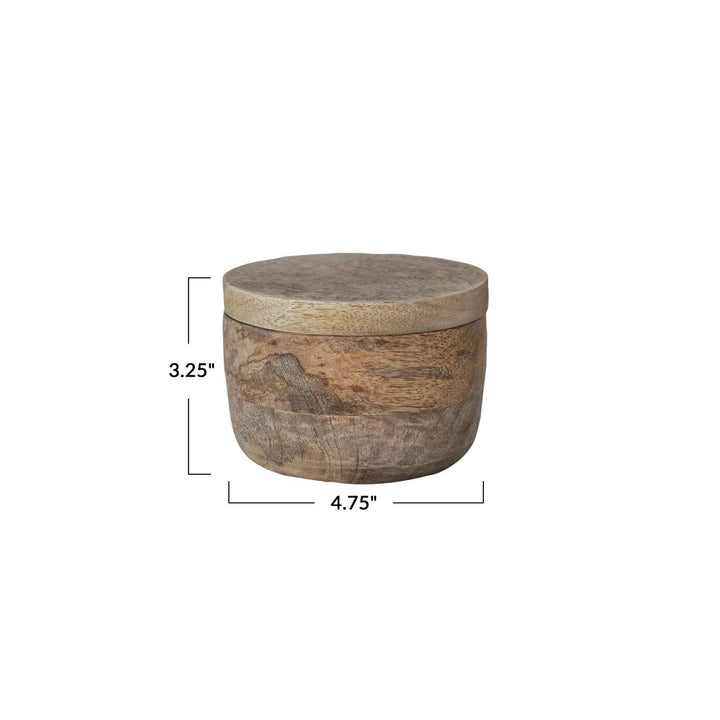 Mango Wood Bowl w/ Lid