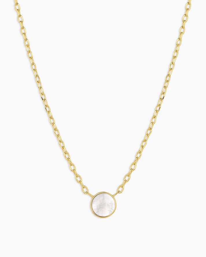 Gorjana Rose Marble Coin Necklace Mother of Pearl