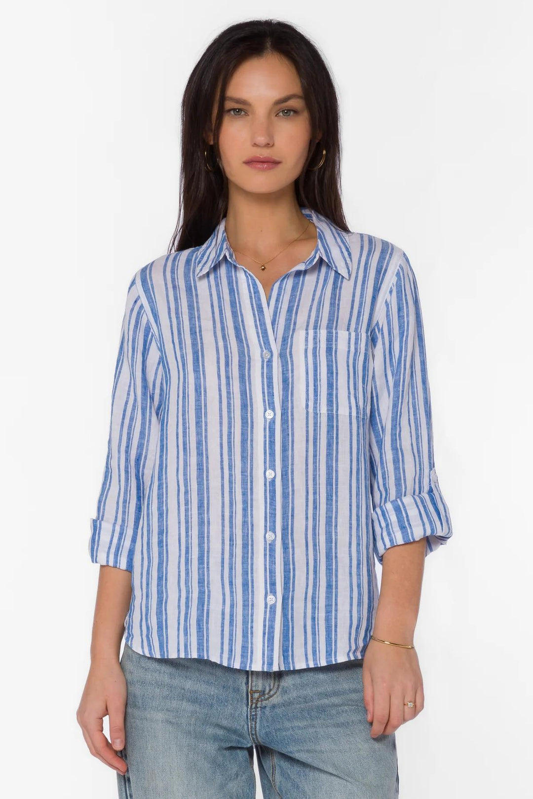Jak & Rae Elisa Blue Stripe Shirt