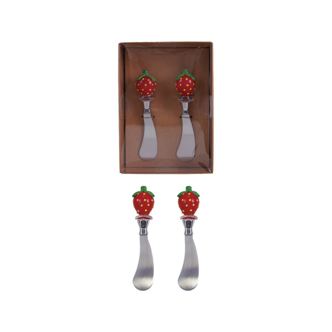 s/2 Canape Knives w/ Strawberry Handles