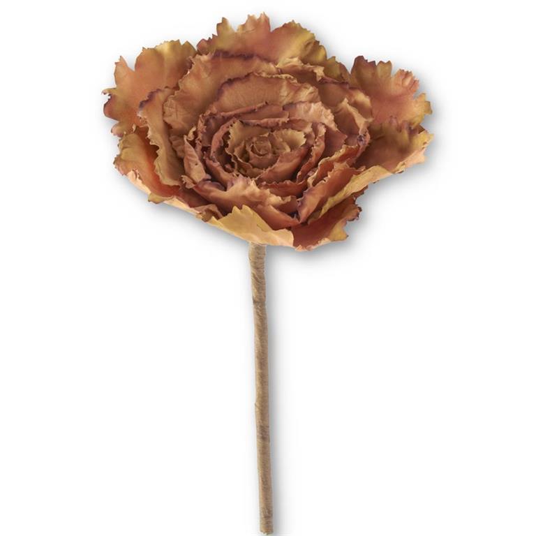 11.5 Inch Brown & Green Ornamental Cabbage Pick