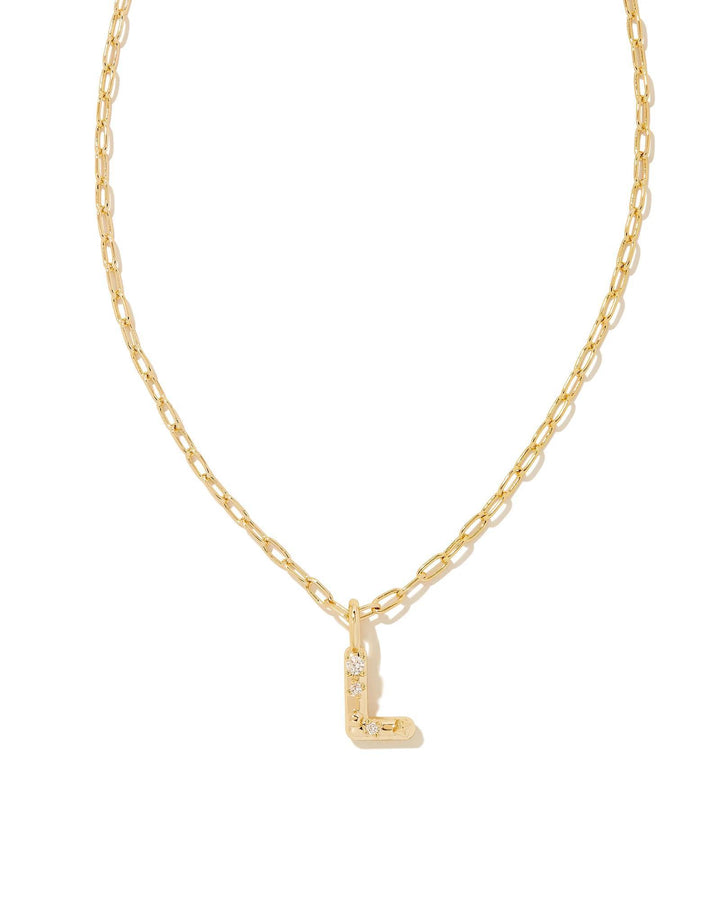 Kendra Scott Crystal Gold Letter Pendant