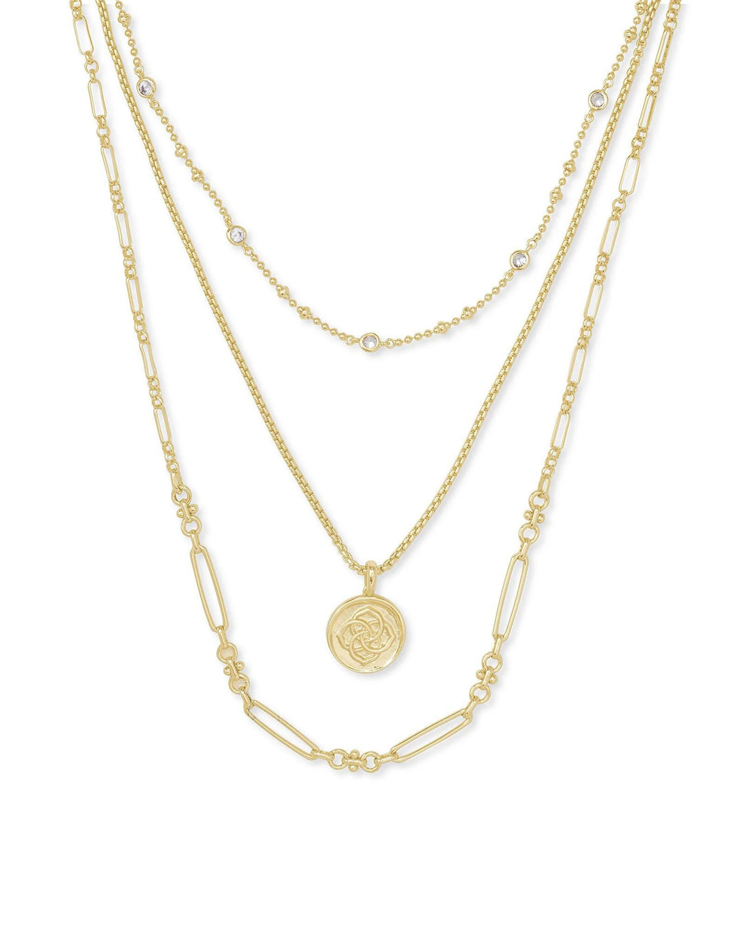 Kendra Scott Medalion Triple Strand Necklace