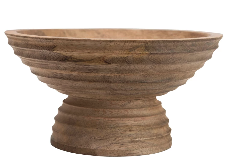 Mango Wood Bowl 9 3/4" R x 5 1/2" H