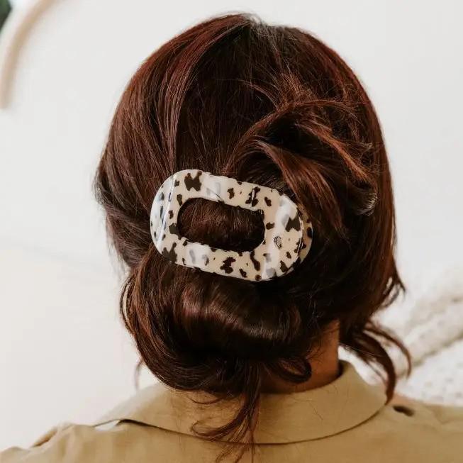Flat Round Teleties Hair Clip