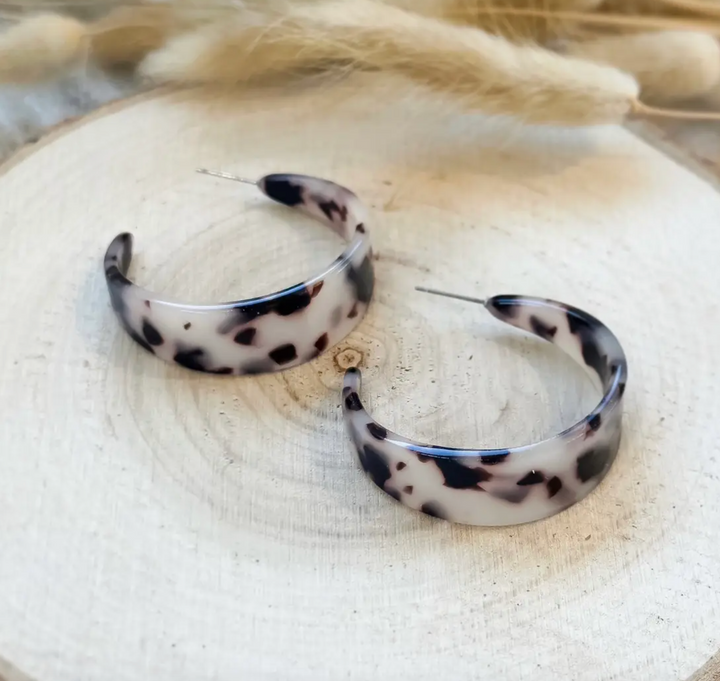 Round Thick Acetate Hoop Earrings - Clover + Coast Designs