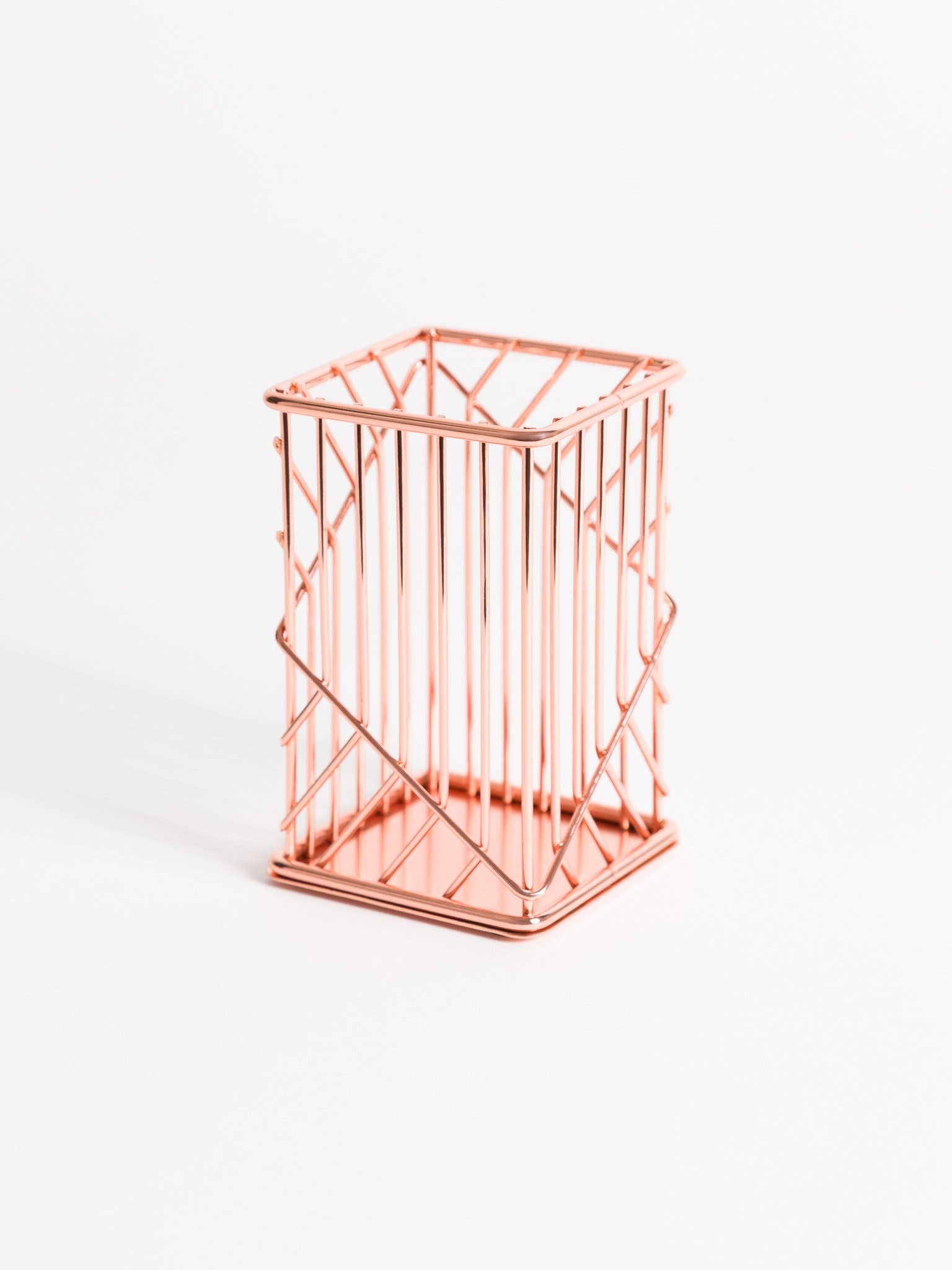Rose Gold Metal Pencil Cup