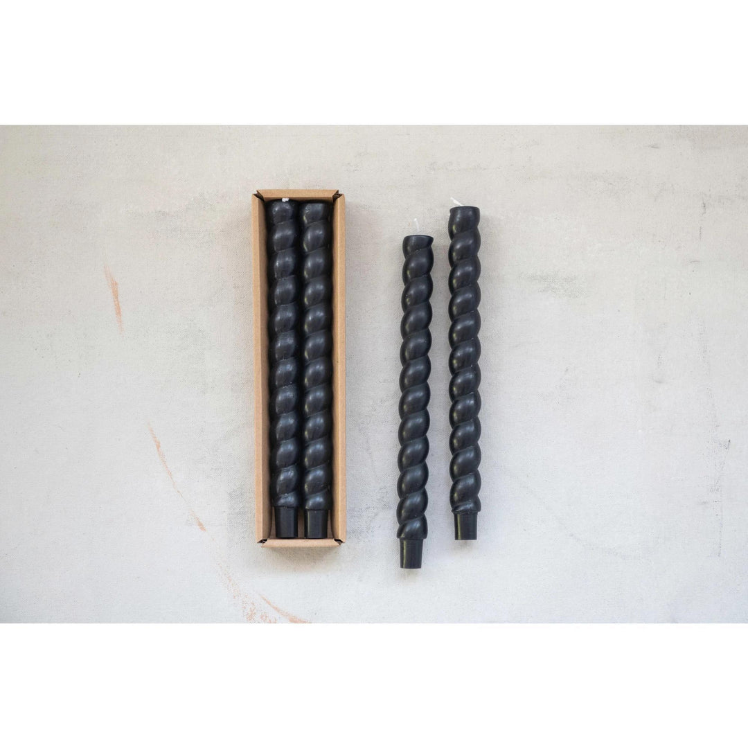 Black Twisted Taper Candles