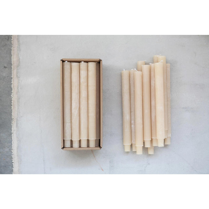 S/12 10"H Unscented Powder Taper Candle