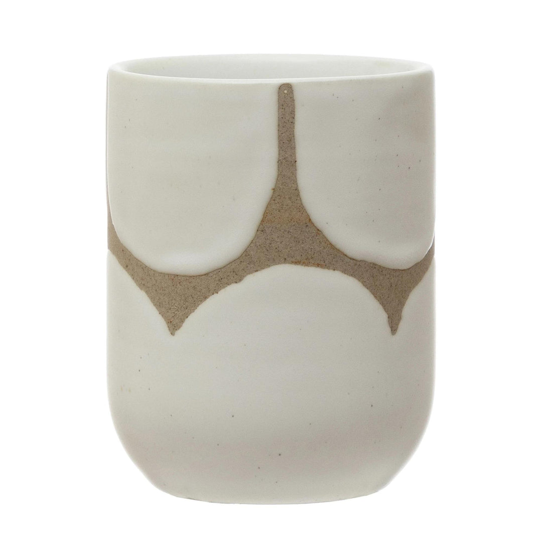 Stoneware Cup w/ Scallop Design