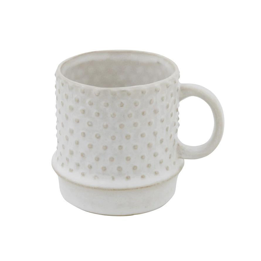 10oz Stoneware Mug Hobnail Pattern
