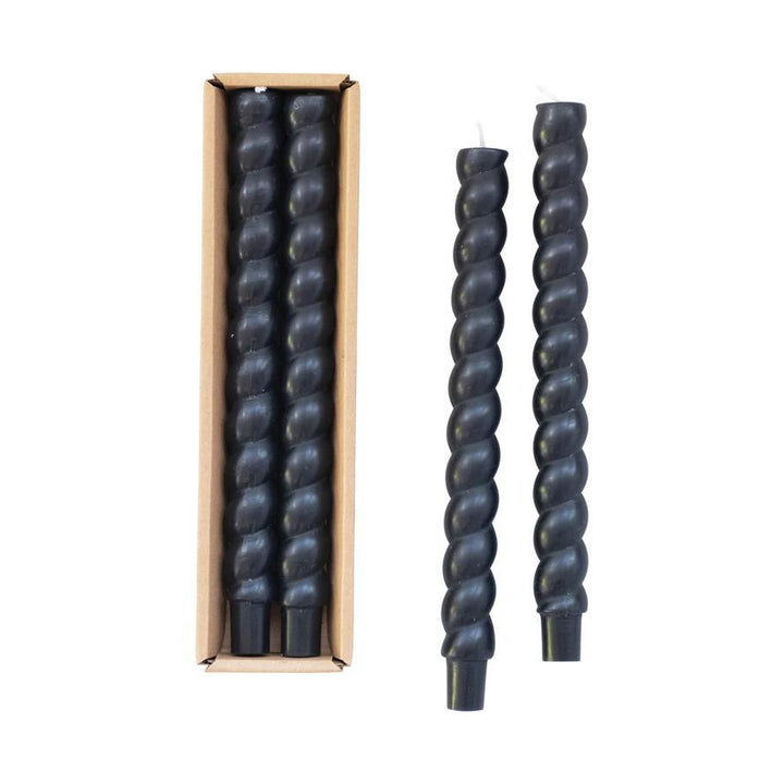 Black Twisted Taper Candles